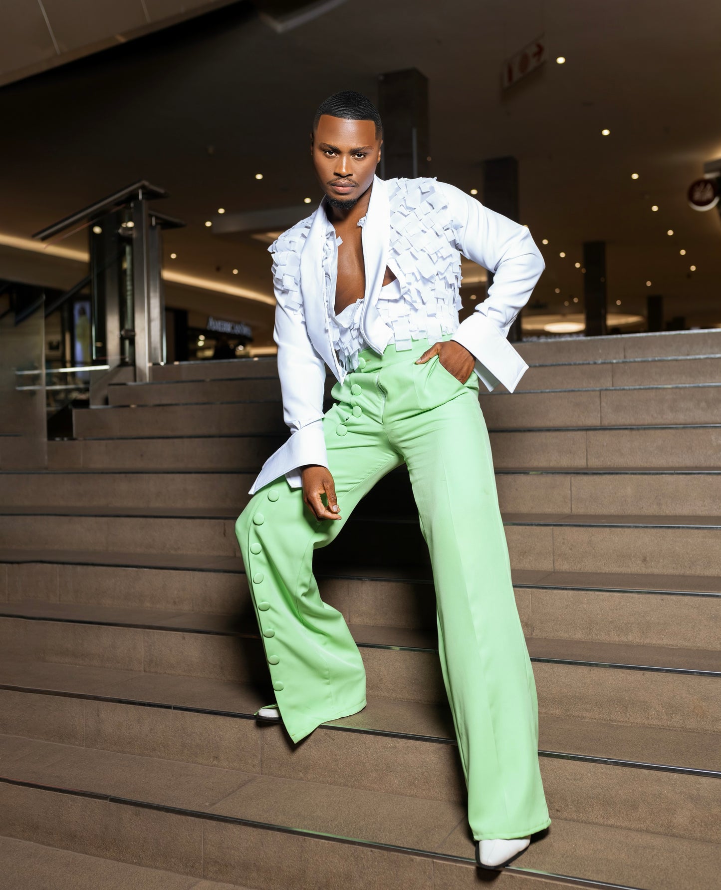 Slashed Top & Slit Pants