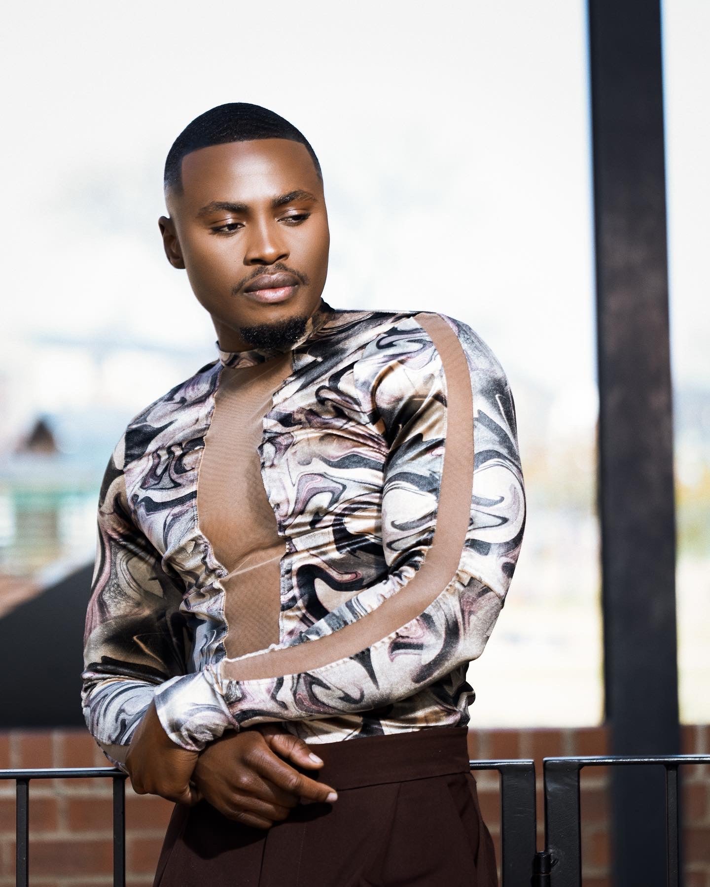 Plunging Velvet Shirt & Pants.