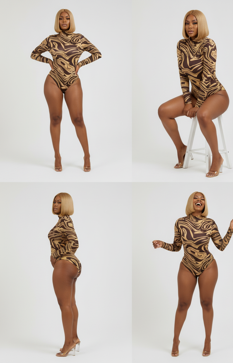 LADIES LONG SLEEVE BODICON (Transparent)