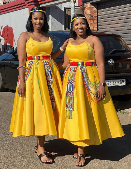 BUSTIER GODET DRESS