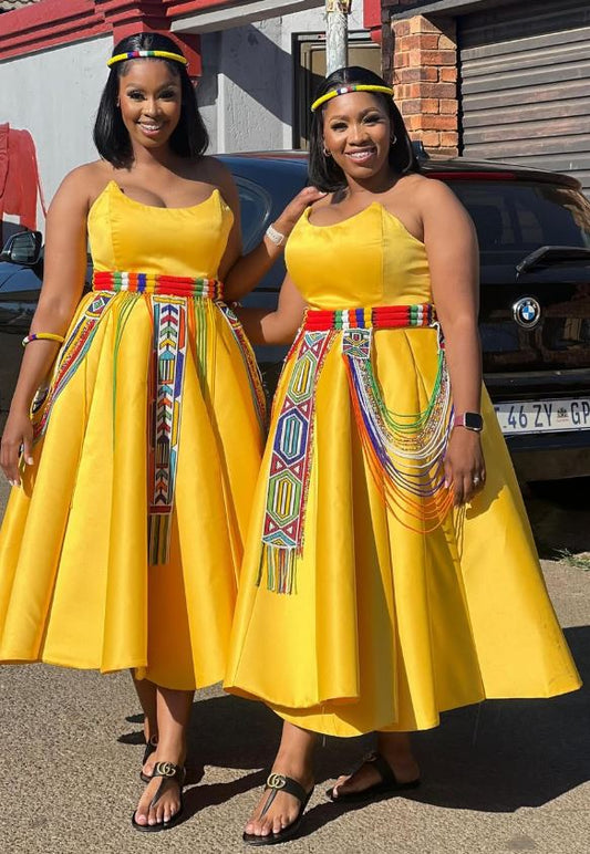 BUSTIER GODET DRESS